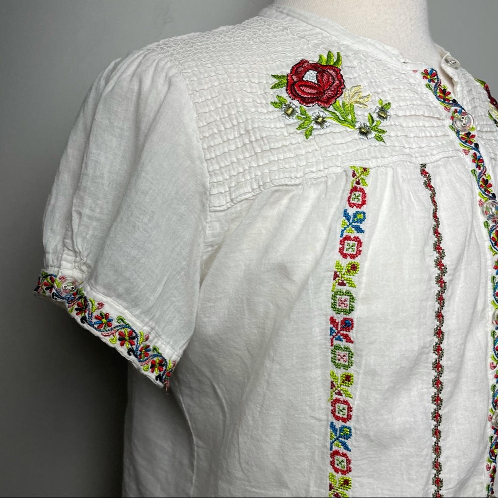 Johnny Was Blouse Rose Embroidered - Picture 6 of 14